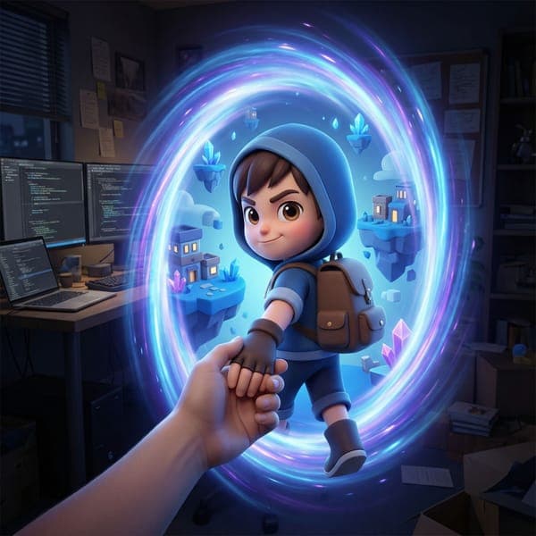 Character Stepping Through Portal