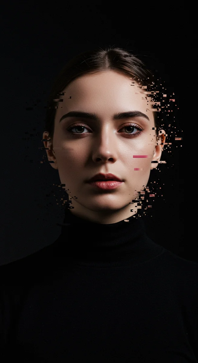 Digital disintegration portrait