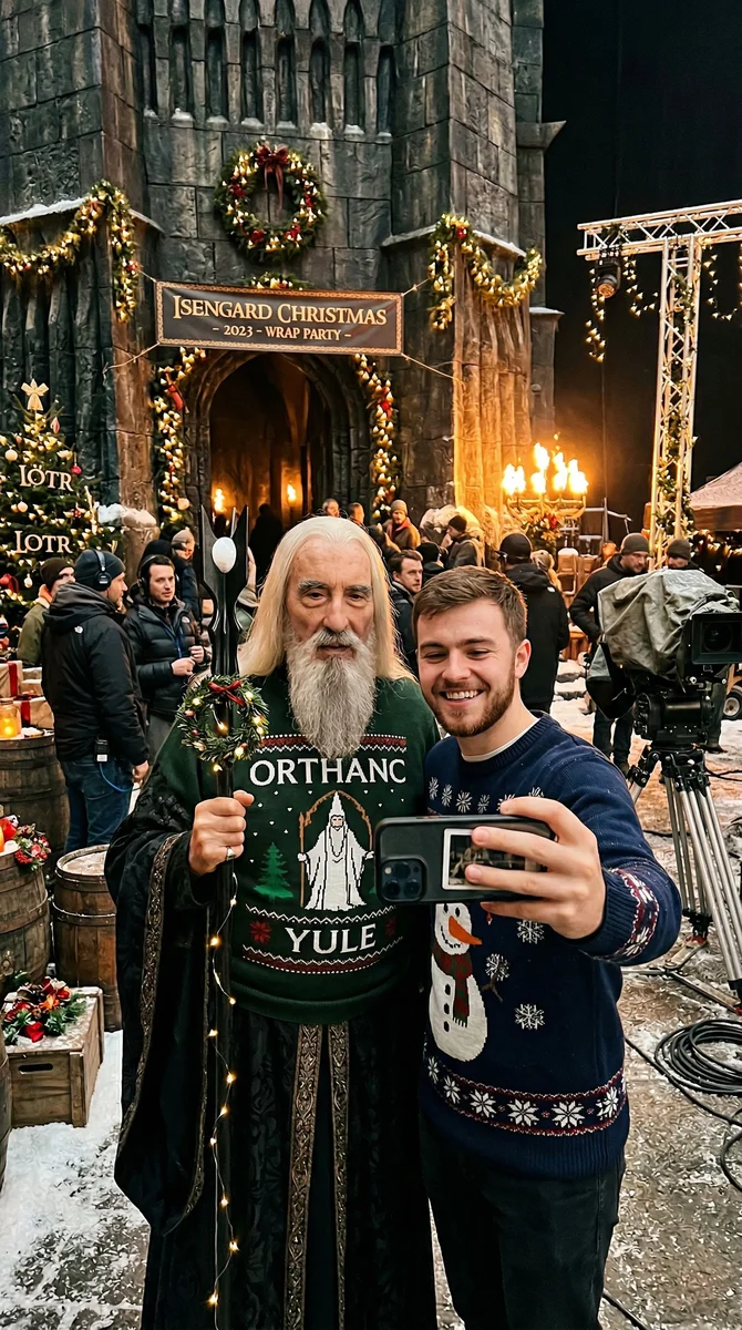 Saruman Christmas selfie